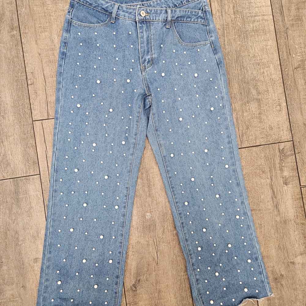 Women's Jeans with Pearls Large